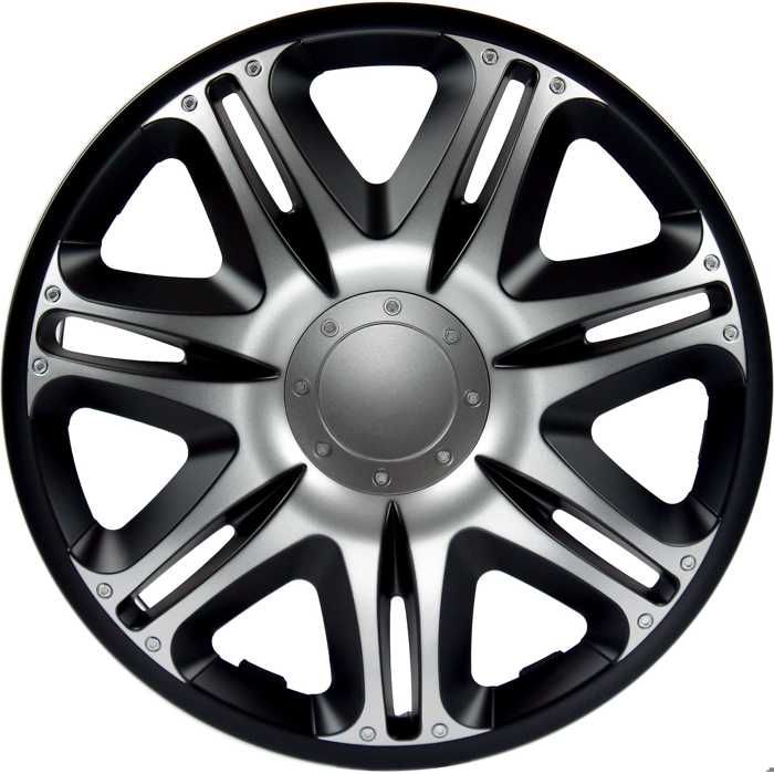 Enjoliveurs silver/black NASCAR 16 (Boïte de 4)
