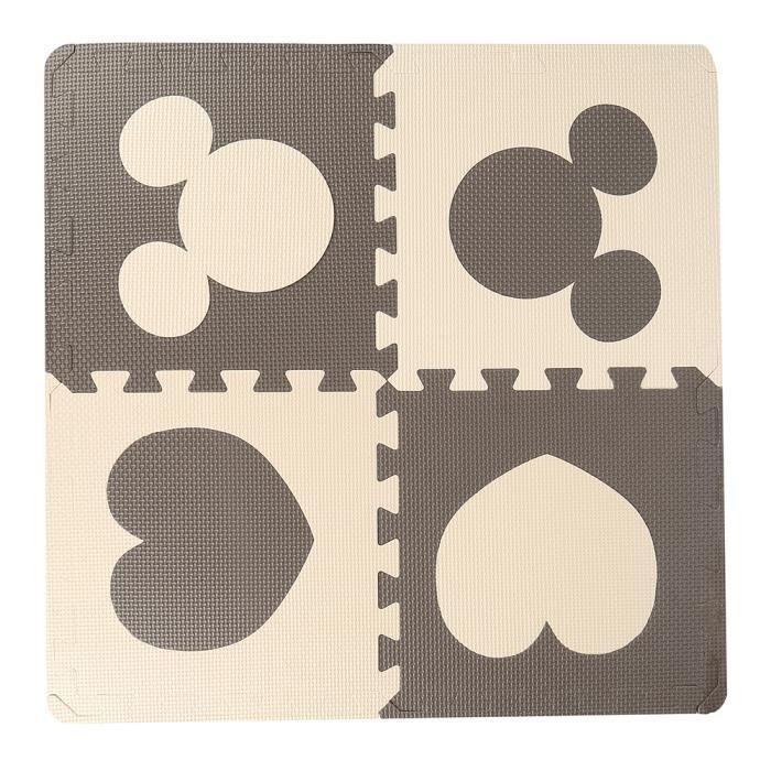 12 pcs Tapis en Mousse EVA pour Enfants Bébé Puzzle Beige
