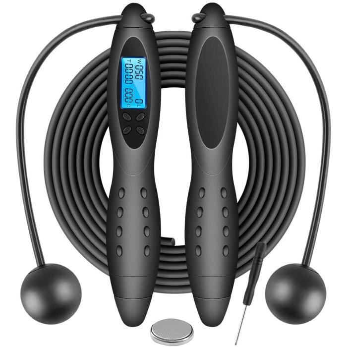 VANWALK Corde à Sauter sans Fil Numérique Réglable avec Compteur de Calories pour l'exercice et Le Corps de Construction
