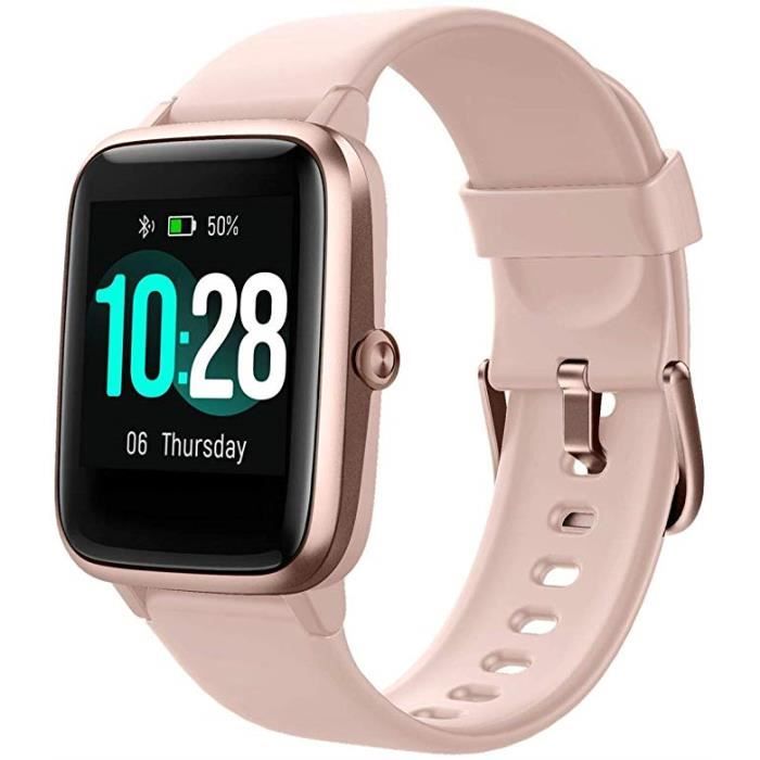 Montre Connectée Femmes,Montre Intelligente Homme IP68Etanche Bracelet Connecté Cardio Podometre Smartwatch Sport Fitness Tracker d'