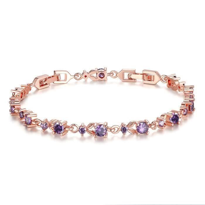 Bracelet Gourmette 20 cm orné de SWAROVSKI ELEMENTS Argent S925 Zircon de qualité AAA Femmes De Mariage Bijoux Cadeau JIB013-VT