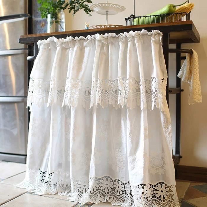 DOUBLE RIDEAUX s Rideau Court Fenetre De Coton Rideau Brise Bise Cuisine Dentelle Rideaux Occultants Thermique Petit Rideau Cant239