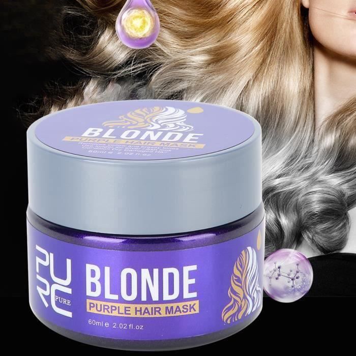 60 ml Masque pour cheveux violet supprime tons cuivrés jaunes Masque capillaire réparateur en profondeur Chu24603