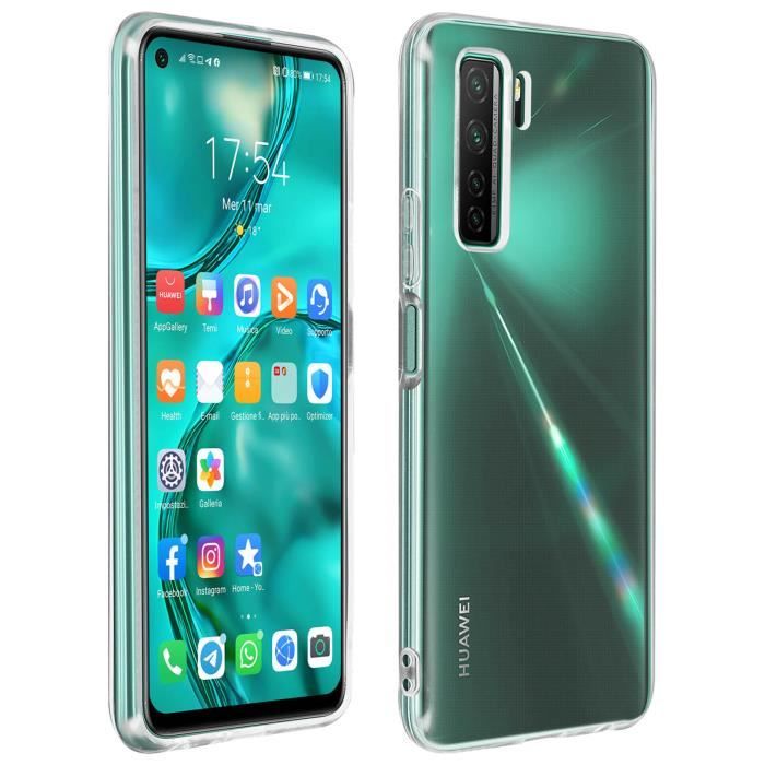 Coque Huawei P40 Lite 5G Silicone Gel Flexible Ultra-fine et Légère Transparent Blanc