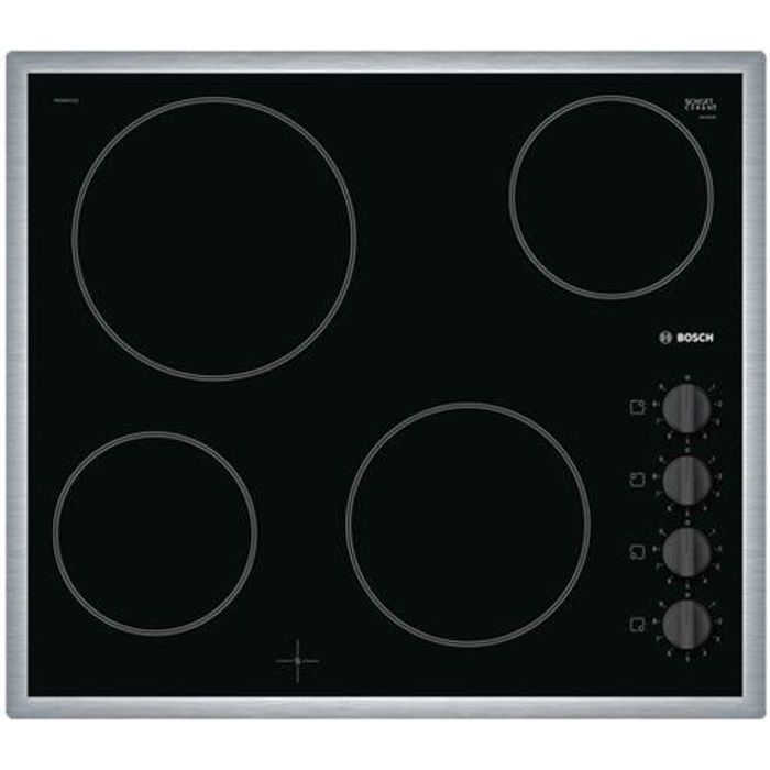Bosch - plaque de cuisson vitrocéramique 4 feux 6600w noir - pke645ca1e
