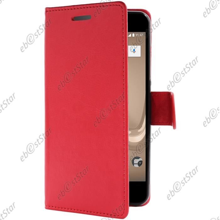 ebestStar ® Etui Portefeuille Protection pour Wiko Tommy 2, Couleur Rouge