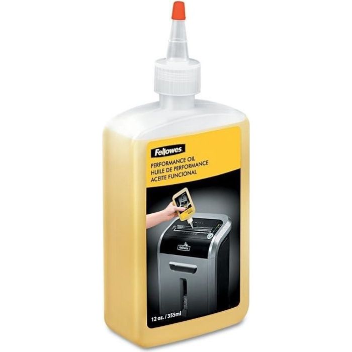 Fellowes 35250 Flacon d'Huile Lubrifiante pour Destructeurs de Documents Coupe Croisée - 355ml: Fournitures de bureau