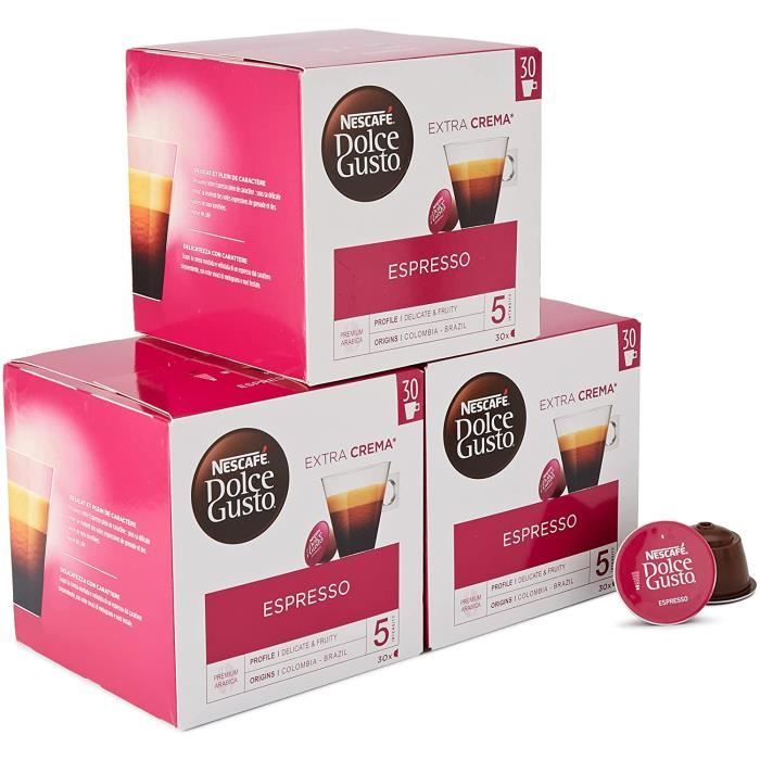 Panier Gourmand Et Coffret Cadeau Gourmet - Dolce Gusto Espresso Café 90 Capsules (Pack 3 Boîtes