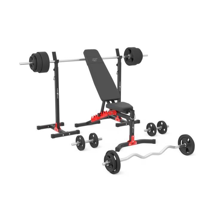 Sport Marbo MH19_141KG_KIER 2.0 - MH-L115 + MH-S201 + barres de poids / jeu de plaques de poids 113 kg