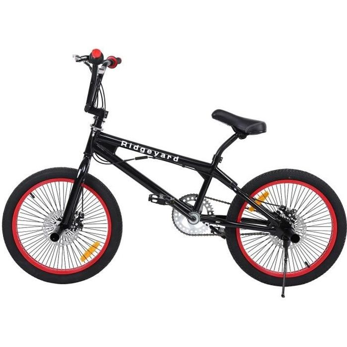 Ridgeyard Rotor 360 ° de vélo de montagne de vélo freestyle de vélo de 20 pouces, Noir rouge