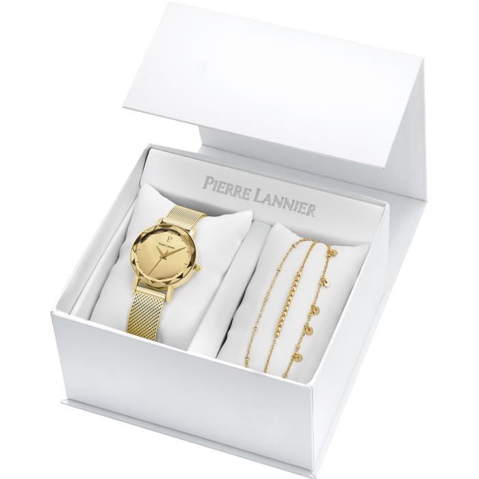 Coffret Femme PIERRE LANNIER MULTIPLES en Acier Jaune et Bracelet 233117