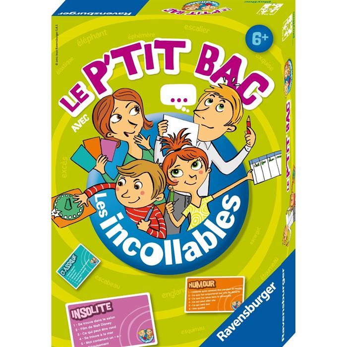 LES INCOLLABLES Le P'tit bac - Ravensburger - Jeu de société enfants - Petit Bac revisité, original et fun - Dès 6 ans