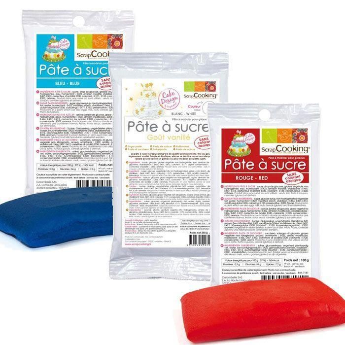 Kit de pâte à sucre France - bleu-blanc-rouge - 450 g