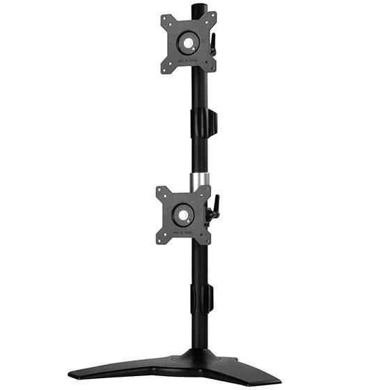 SilverStone SST-ARM24BS - Vertical Twin Double ARM LCD LED support de montage d'écran pour bureau, écrans jusqu'à 24 pouces, s'in...