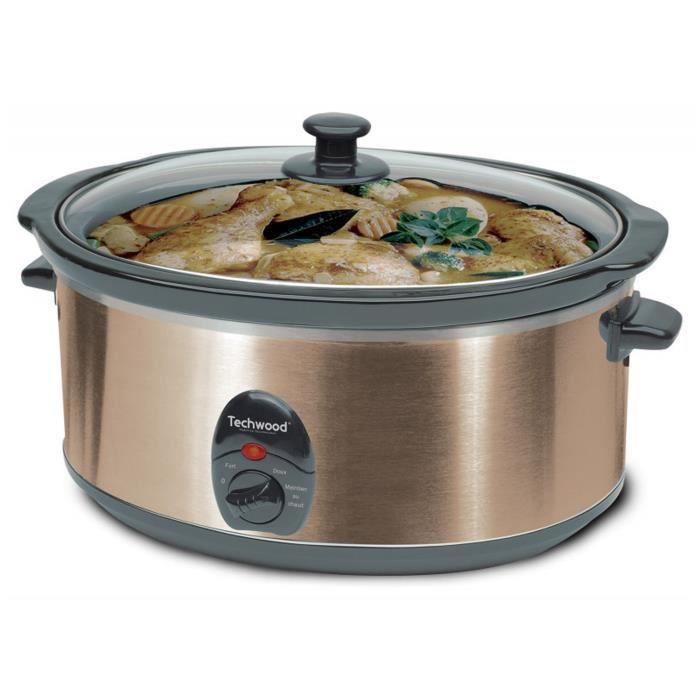 MIjoteuse électrique Techwood TMJ-451, 250W, Faitout amovible céramique, inox, bronze