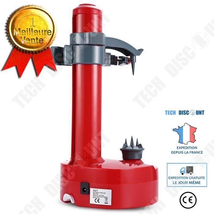 TD® Machine à éplucher électrique avec système de rotation acier inoxydable alimentation piles fruits et légumes machine cuisine