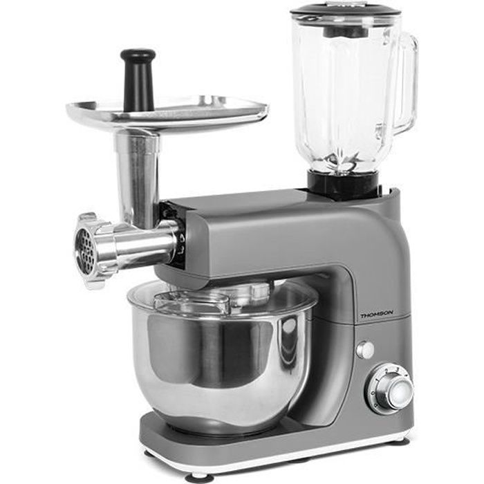 THOMSON - THFP248GMC - Robot pâtissier - Multifonction - Hachoir Blender Mixeur - 6 vitesses - 4.8 L - 800 watts - Inox