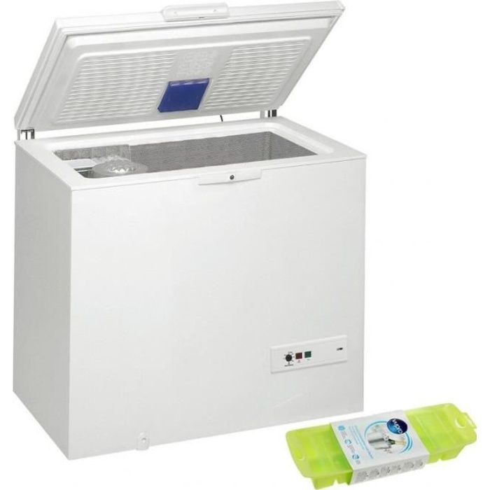 WHIRLPOOL Congélateur Coffre Blanc 251L Autonomie 45h avec 1 panier 70