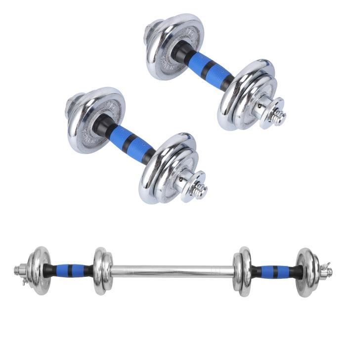 haltère réglable de musculation 10kg avec barre d'extension pour femme homme
