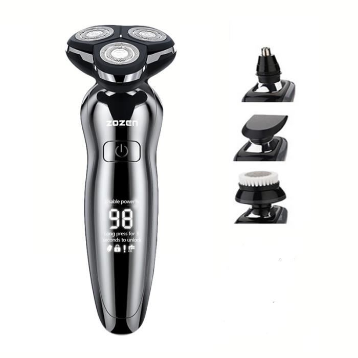 Rasoir électrique 4D pour hommes rasoir professionnel rechargeable par USB