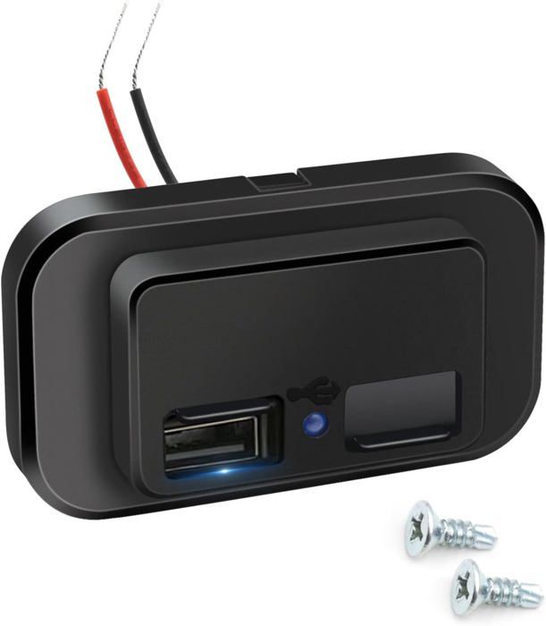 Double Prise USB Encastrable 12/24V 2.1A - Pour Camping-car, Voiture, Bateau