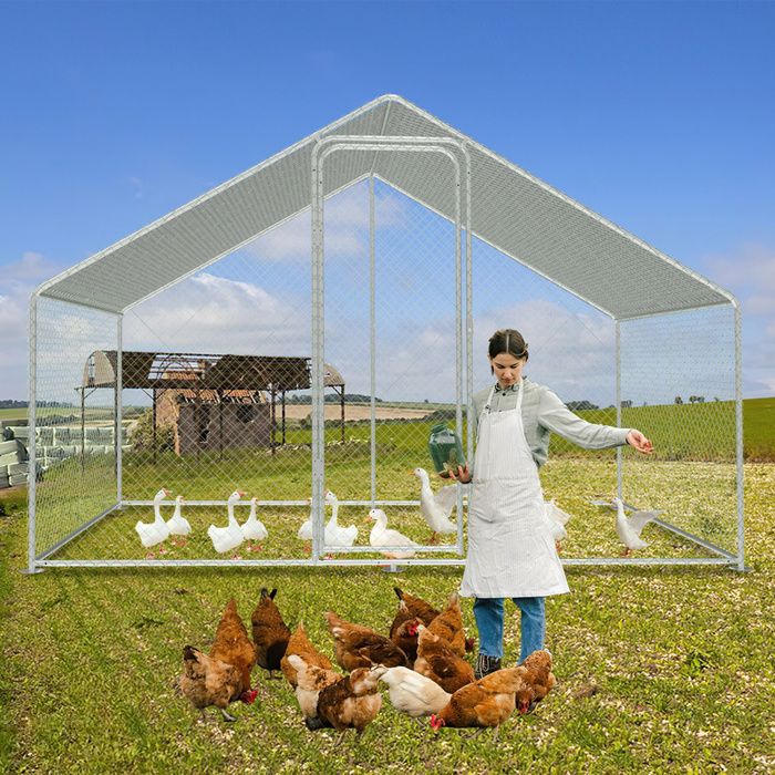 Comparer les prix de Eulenke Enclos poulailler anti UV 3x2x2 m avec serrureToit étanche et résistant au soleil acier galvanisé 6m² POULAILLER