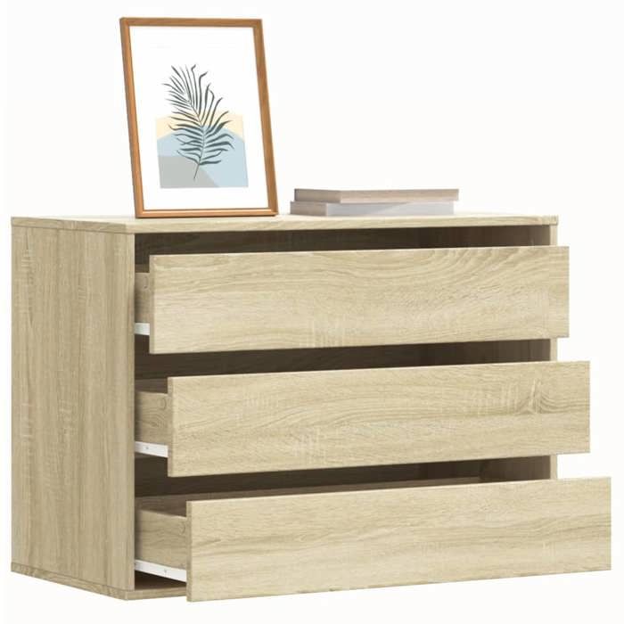 vidaXL Commode dangle chêne sonoma 80x41x58 cm bois dingénierie commode à tiroirs classeur armoire à tiroirs armoire 852854