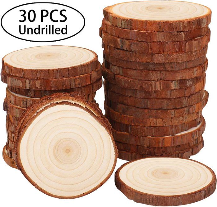 Lot De 30 Disques Bois Pour Décoration Pâques - Supports Ronds Pour Peinture, Customisation Et Bricolage