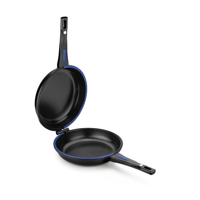 MONIX Twin Solid + Poêle double 24 cm en fonte daluminium antiadhésive tous feux dont induction