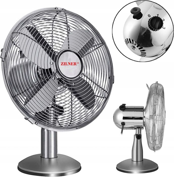 Ventilateur de sol WIATRAK puissant 50W grand circulateur chromé METAL - Azaris