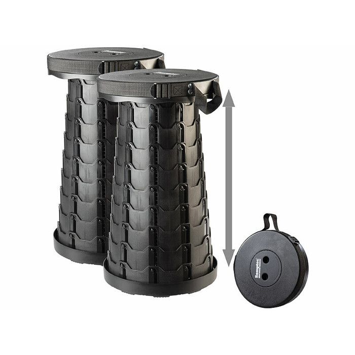 2 tabourets de voyage pliables avec sangle