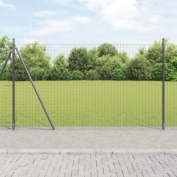 vidaXL Poteaux de Clôture 26 pcs Ø32 mm 170 cm Acier Galvanisé - vue 2