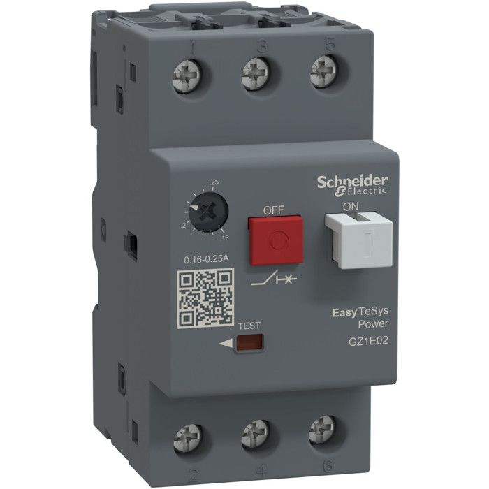 Disjoncteur magnéto-thermique tripolaire - SCHNEIDER ELECTRIC - GZ1 E - 016–025 A - IP41/IP55 - Protection moteur
