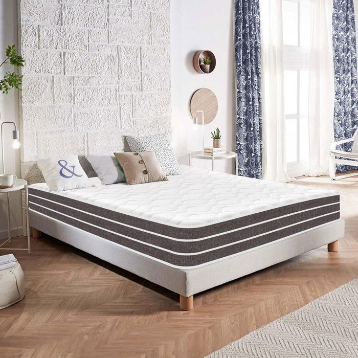 Matelas 140x190 cm-épaisseur 28 cm- Ressorts ensachés+Mousse à mémoire de forme- Ergonomique-Fermeté Moyenne