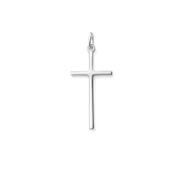Pendentif croix fine en argent massif 925 véritable 3 5cm Pendentif croix fine en argent massif 925 véritable 3 5cm
