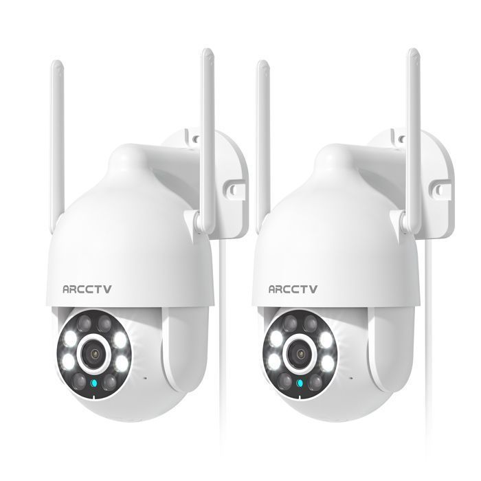 Cam&eacute;ra de Surveillance-Filaire 360&deg;PTZ 3MP-Audio Bidirectionnel,ARCCTV P2-2PCS
