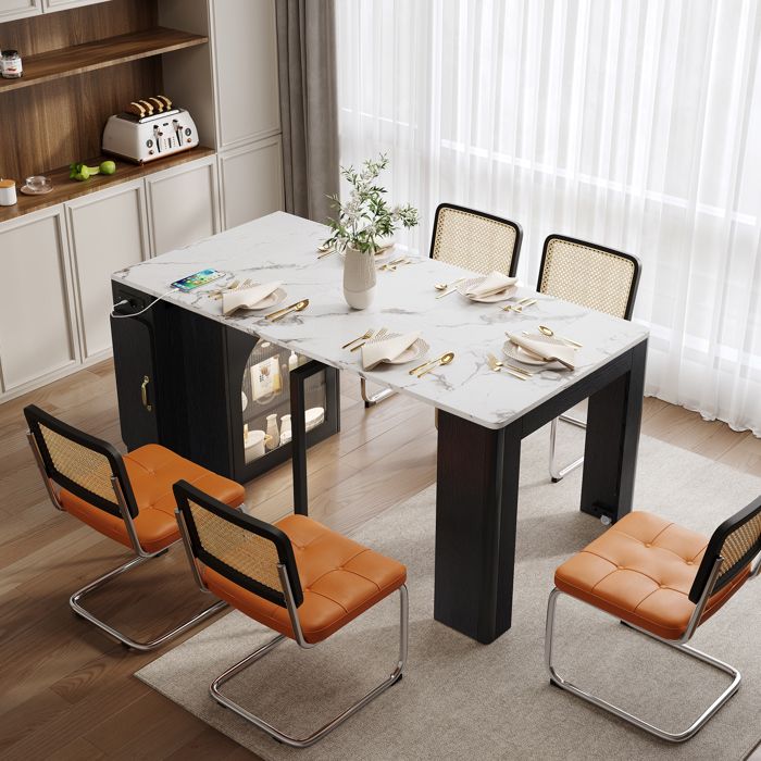 Inset de cuisine avec rouleaux, Table à manger amovible avec plaque de ...