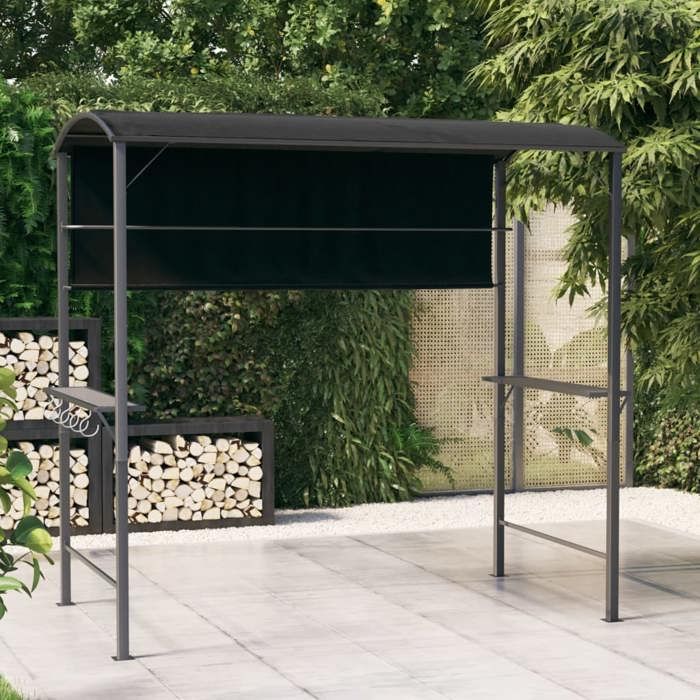 Belvédère avec toit - vidaXL - 220x110x200 cm - Anthracite - Métal thermolaqué - Polyester imperméable