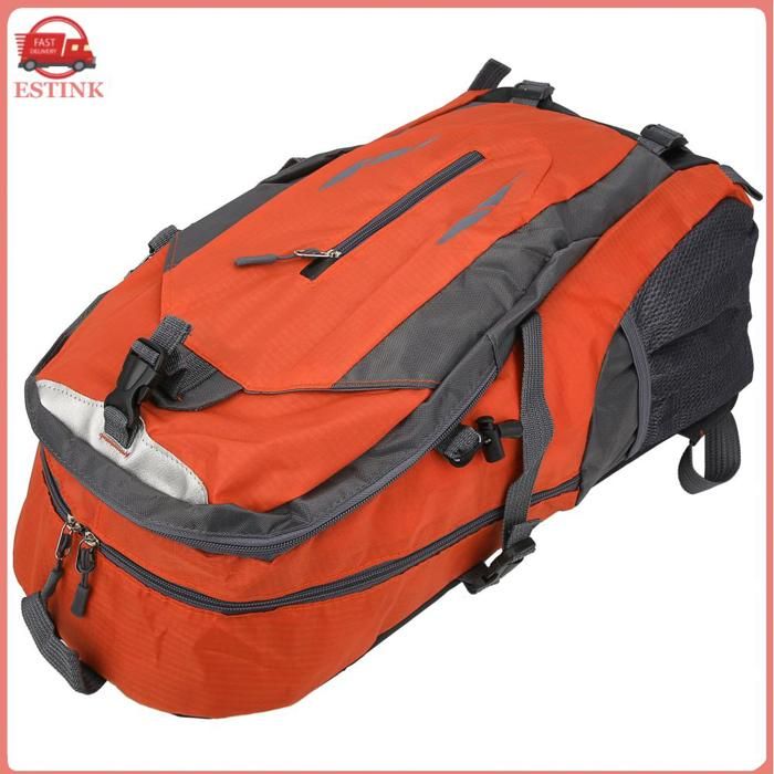 ESTINK sac à dos de voyage Sac à Dos Imperméable Noir 40L Pour Les Sports De Plein Air Escalade Campin sport pack Noir Orange