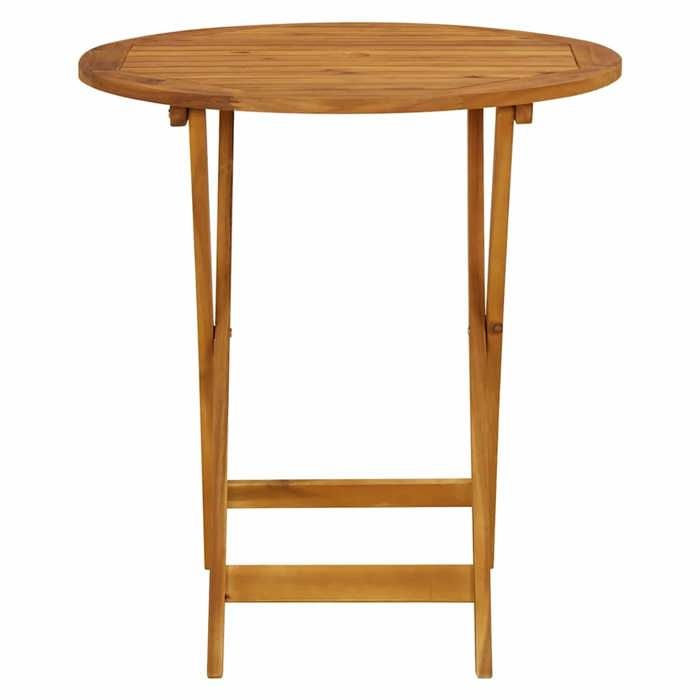 Black Friday Table pliable de jardin - BURKE - Cadre solide - 70 cm Bois dacacia solide TTT955