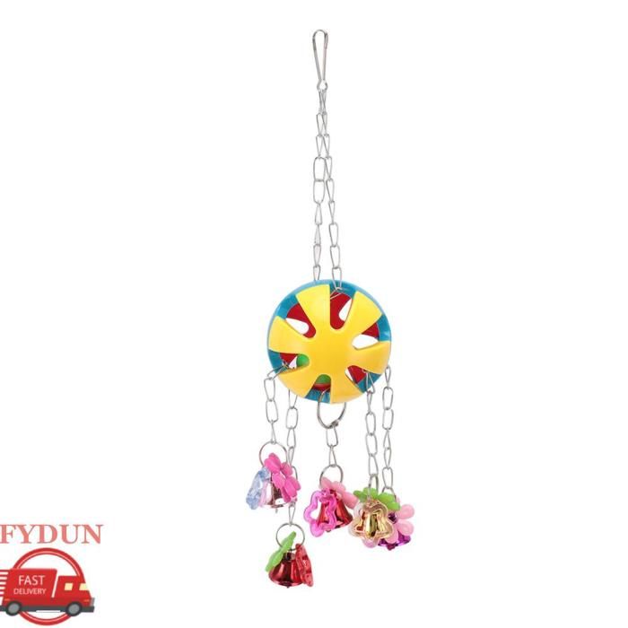 FYDUN Jouet de cloche de perroquet Boule Suspendu pour Oiseaux Avec Cloche Plastique Jouet à Mâcher Jumet Cloche animalerie jouet