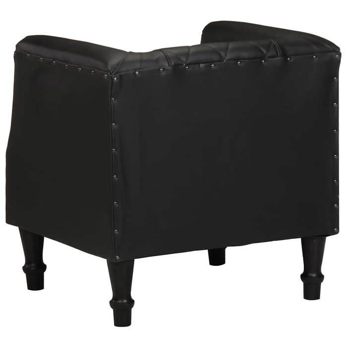TOP 2026 Chaise salon/Fauteuil cabriolet - pour 1 personne - Noir Cuir véritable de chèvre - 60x57x64 cm FF4618