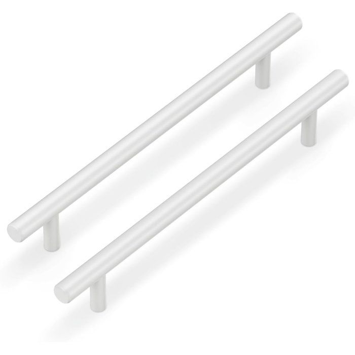 Lot de 10 poignées blanches de 128 mm pour meubles de cuisine poignées de tiroir en acier inoxydable pour armoires et salle de