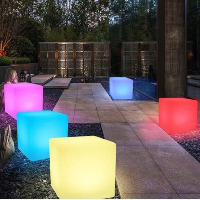 Chaise LED Rechargeable LUXGREEN Lumen Chair 40x40cm 16 Couleurs RGB IP65 Rechargeable