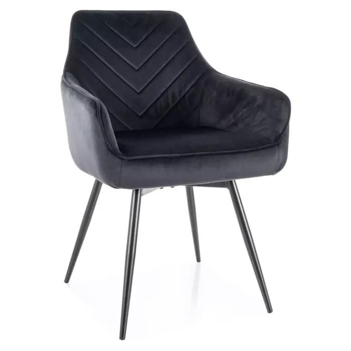 Chaise - Meubles&Design - Chaise velours noir avec retour automatique et piètement métal FLOUTE Chaise - Meubles&Design - Chaise velours noir avec retour automatique et piètement métal FLOUTE