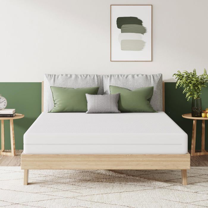 Matelas en mousse de bambou - Novilla - 140x200 cm - 14 cm dépaisseur - Réversible - Respirant - Housse amovible