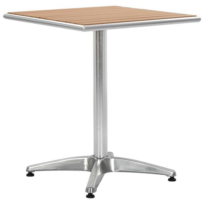 1pc Argent Meuble de balcon 2/4 PERSONNES - Table de jardin Magnifique - Argenté 60x60x70cm Aluminium et WPC CL5769941
