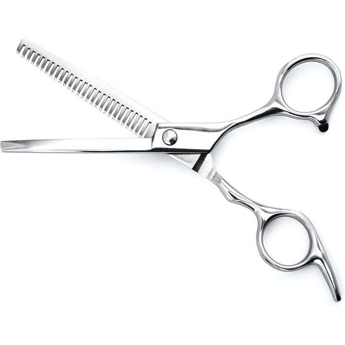 Ciseaux à effiler pour animaux - VETOBIOL - Dentés sur un côté - Longueur 17 cm - Ergonomique - Métal haute qualité