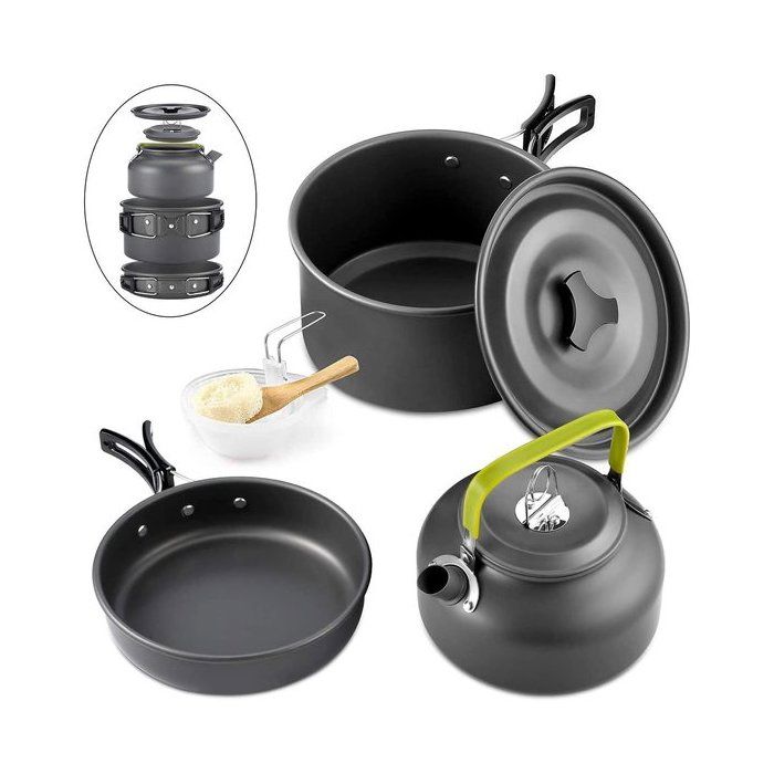 Casseroles de camping pliables - pour 2 à 3 personnes - Idéales pour les pique-niques le camping et la randonnée