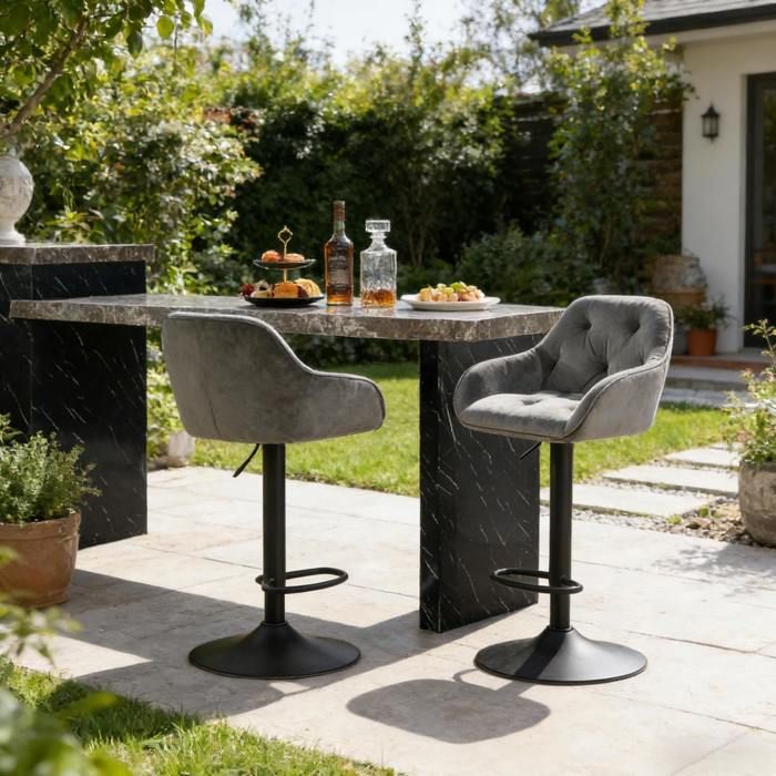 Lot de 2 chaises de bar avec dossier parfait pour cuisine et coin repas